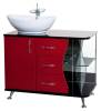 Тумба с раковиной Bellezza Рио 90 L красная с черным фото 2