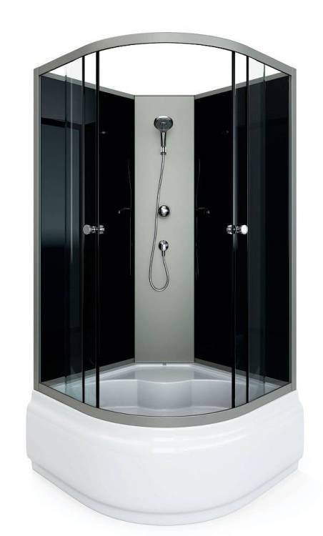 Душевая кабина Arcus Style S-02G 90x90x195, задние стекла - черные, фронтальные - серые тонированные
