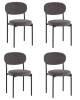 Набор из 4 стульев Stool Group Бриф SN AV 477-C89-9005-K X4 темно-серый, велюр