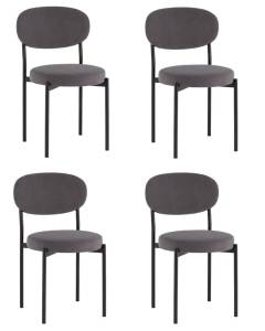 Набор из 4 стульев Stool Group Бриф SN AV 477-C89-9005-K X4 темно-серый, велюр