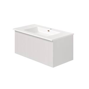 Тумба с раковиной La Fenice Terra Bianco NFNC-01-TER-B-80-3-80 белая матовая, 80 см