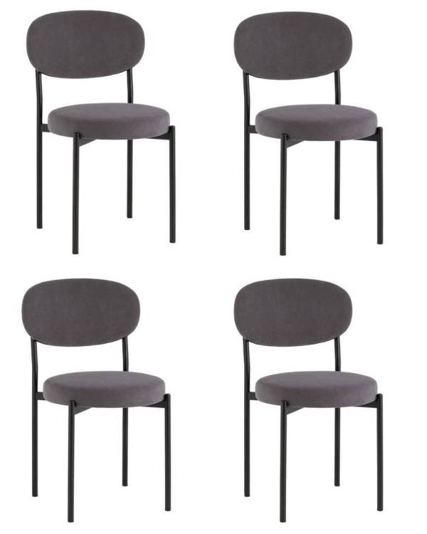 Набор из 4 стульев Stool Group Бриф SN AV 477-C89-9005-K X4 темно-серый, велюр