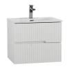 Тумба с раковиной Cezares DUET-N-600-2C-SO-BL подвесная, Bianco Lucido, 51.5x61x46 фото 2