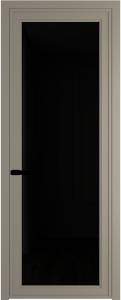Межкомнатная дверь Profil Doors 1 AGP цвет профиля Никель матовый, стекло безопасное 6 мм черный триплекс 800x2000