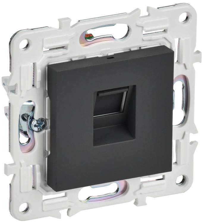 Розетка компьютерная RJ45 IEK Skandy SK-K10-2-K53 графит