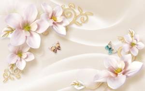 3D Фотообои Artegrafico «Нежно-розовые керамические магнолии» CF-019 канвас