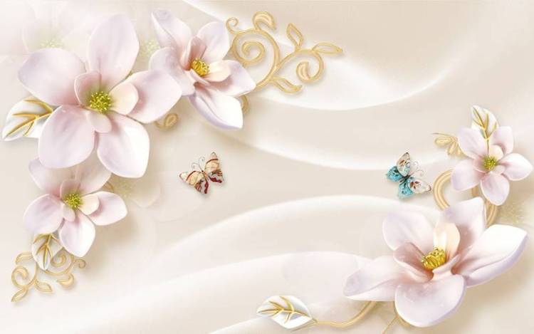 3D Фотообои Artegrafico «Нежно-розовые керамические магнолии» CF-019 канвас