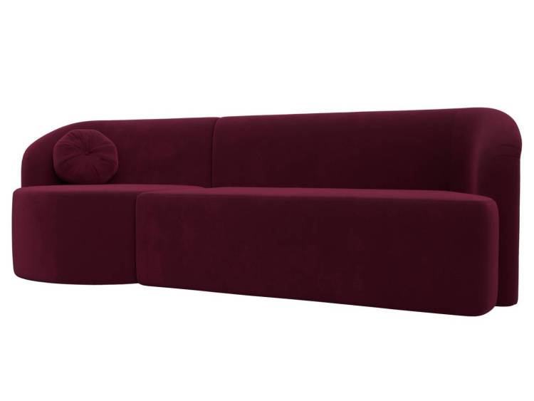 Прямой диван Лига Диванов Лига-027 119552L бордовый, левый угол