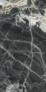 Керамогранит Ariostea Ultra Onici UO6L157679 Onice Nero Lucidato polished 6mm 75x150