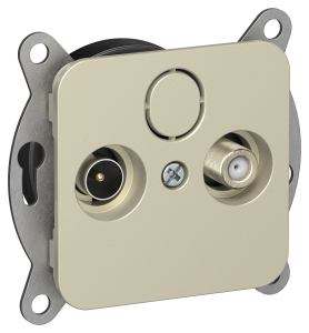 ТВ-розетка TV+SAT проходная IEK Flite FI-AF23-P-K37 шампань