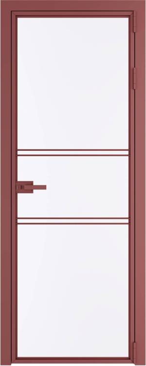 Межкомнатная дверь Profil Doors 2 AX цвет профиля Красный антрацит, стекло безопасное 6 мм монохром белый просветленный 800x2000