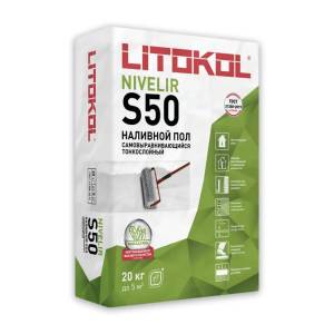 Наливной пол Litokol Litoliv S50 Nivelir самовыравнивающийся серый 20 кг
