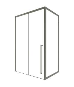 Душевой уголок Timo T50R+T61 профиль никель, стекло прозрачное, 100x140x200