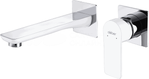 Смеситель для раковины Abber Weiss Insel AF8082W для раковины скрытого монтажа, белый-хром