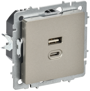 Розетка USB type A+C IEK Brite BR-U22-045-K37 шампань