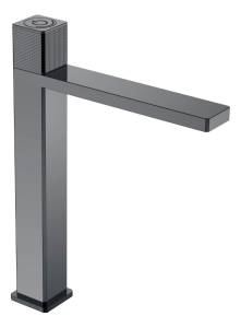 Смеситель для раковины Boheme Quad 159/2-SGM высокий, автоматический, Shine Gun Metal