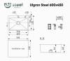 Мойка кухонная Ulgran Steel US 600-001 брашированная сталь фото 6