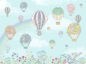 3D Фотообои Artegrafico «Шары в радужном небе» KID-054 песок