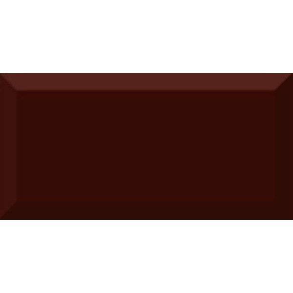 Керамическая плитка Absolut Keramika Monocolor Marrone Biselado Brillo 10x20