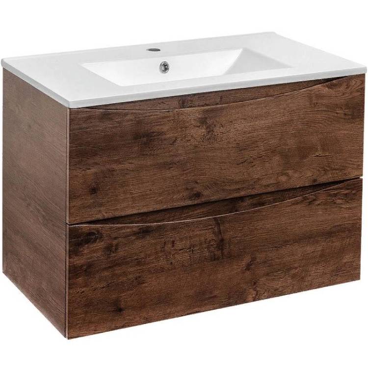 Тумба с раковиной Vincea Mia 80 R.Wood подвесная, 2 выкатных ящика soft close