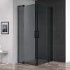 Душевой уголок Cezares Slider AH 2 80/90-90/100 Grigio Nero профиль черный, стекло серое