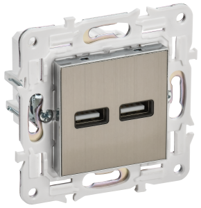 Розетка USB type A+A IEK Skandy SK-U21-D31-K50 никель