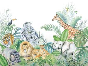 Бесшовные Eco обои Ortograf Little friends 34359 Жители джунглей 2 Гладь ОЕ-Р2