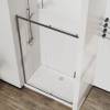 Душевая дверь в нишу Vincea City VDS-5CT150CLGM профиль вороненая сталь, стекло прозрачное, 150x195 фото 3