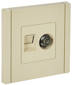 ТВ-розетка+Ethernet RJ45 IEK Forte&Piano FP-AK20-1-K10 ваниль