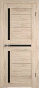 Межкомнатная дверь Владимирская Фабрика Дверей Atum 16 Sand Vellum стекло Black Gloss 600x2000