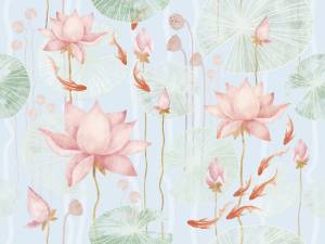 Фреска Ortograf Fancy 34499 Цветущие лилии Флок FLK