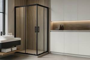 Душевой уголок Royal Bath HPD RB8115HPD-C-BL профиль черный, стекло матовое, 115x80x200