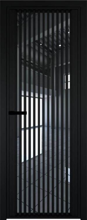 Межкомнатная дверь Profil Doors 3 AGP цвет профиля Черный, стекло безопасное 6 мм зеркало 600x2000