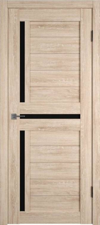 Межкомнатная дверь Владимирская Фабрика Дверей Atum 16 Sand Vellum стекло Black Gloss 600x2000