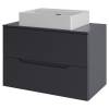 Тумба с раковиной Orange Line Li-70TugMDF+B04-500W графит матовый, 70 см