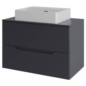 Тумба с раковиной Orange Line Li-70TugMDF+B04-500W графит матовый, 70 см