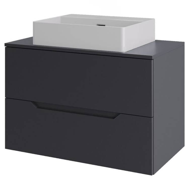 Тумба с раковиной Orange Line Li-70TugMDF+B04-500W графит матовый, 70 см