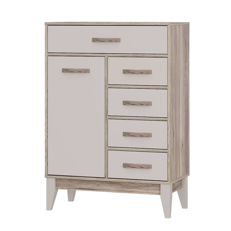 Комод БТС МЕБЕЛЬ Скандика КМ-13 00-00161280 дуб смоки/кашемир