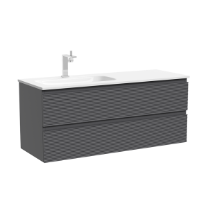 Тумба под раковину Sancos Folk FL120LGS подвесная, 119.5x44.5x50, левая, Grey soft