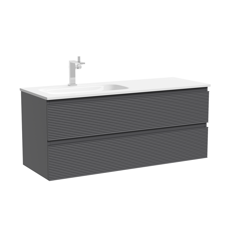 Тумба под раковину Sancos Folk FL120LGS подвесная, 119.5x44.5x50, левая, Grey soft