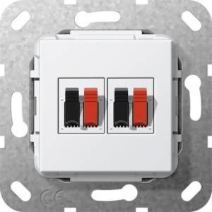 Аудиорозетка 2-местная Gira System 55 чисто-белый глянцевый 569303