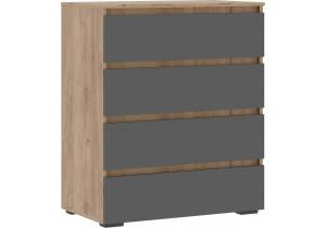 Комод Woodville Элла КМ 02 586665 серый графит 0162/дуб крафт золото