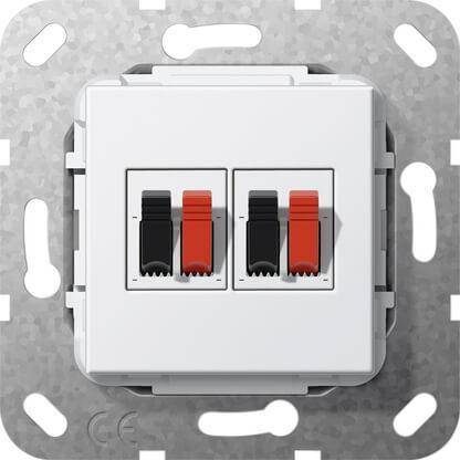 Аудиорозетка 2-местная Gira System 55 чисто-белый глянцевый 569303