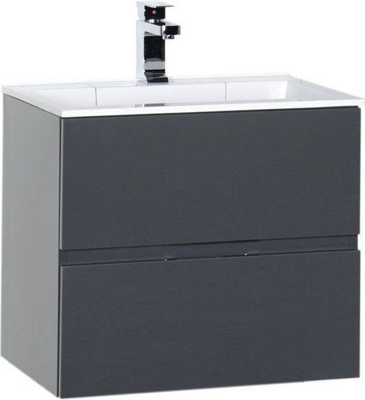 Тумба с раковиной Aquanet Алвита 60 213094 серый антрацит, 531x600x450