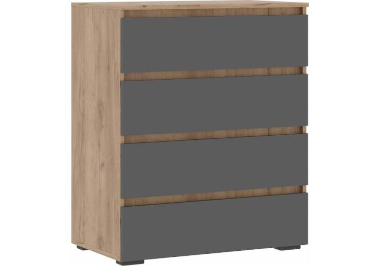 Комод Woodville Элла КМ 02 586665 серый графит 0162/дуб крафт золото