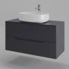 Тумба с раковиной Orange Line Li-100TugMDF+B07-540W графит матовый, 100 см фото 2