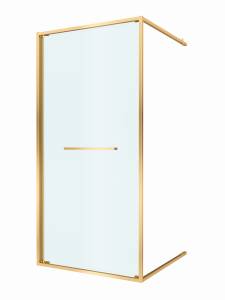 Душевая дверь в нишу Cezares LUX-B-FS-1-90-C-BORO профиль брашированное золото, стекло прозрачное, 90x195