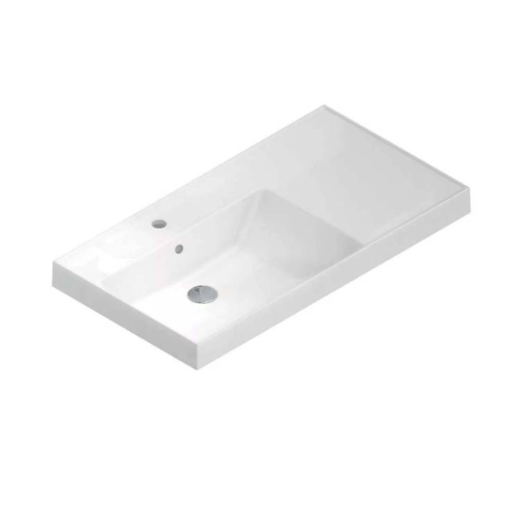 Мебельная раковина Kerama Marazzi Cubo 90 L подвесная, белая глянцевая