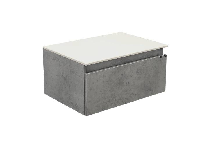 Тумба Comforty Осло-60 00-00000838 подвесная, бетон светлый с белой столешницей