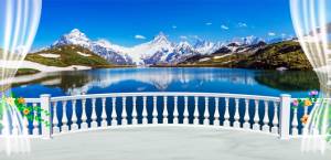 3D Фотообои Artegrafico «Вид с балкона террасы на горы» TER014 канвас